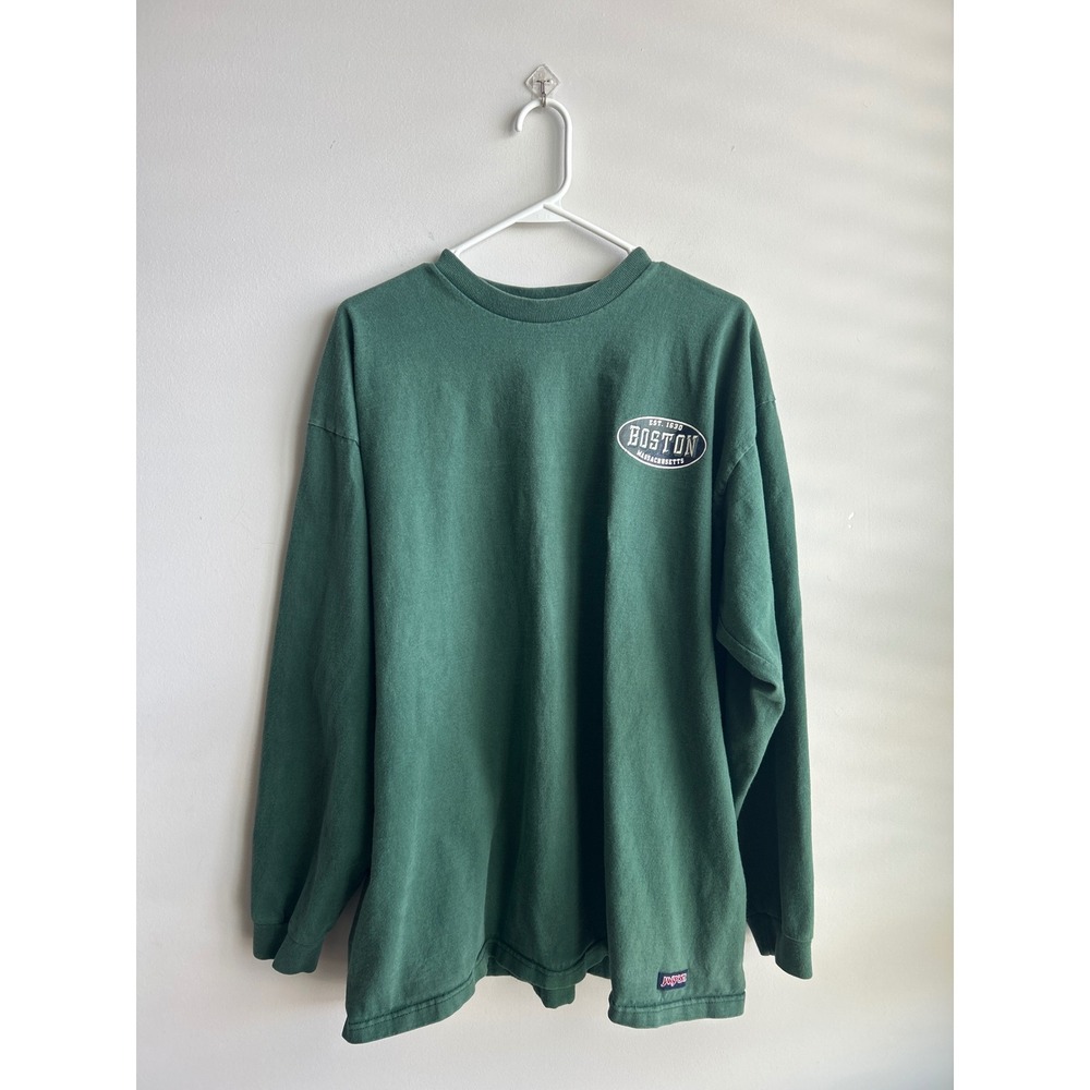 Jansport Green Long Sleeve Heavyweight Boston USA Shirt Mens XL